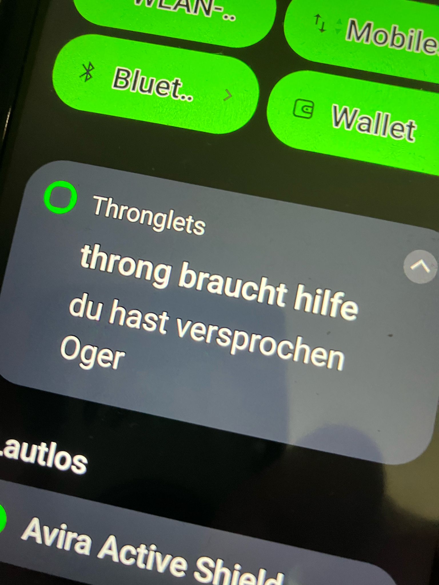 Screenshot Thronglets Message