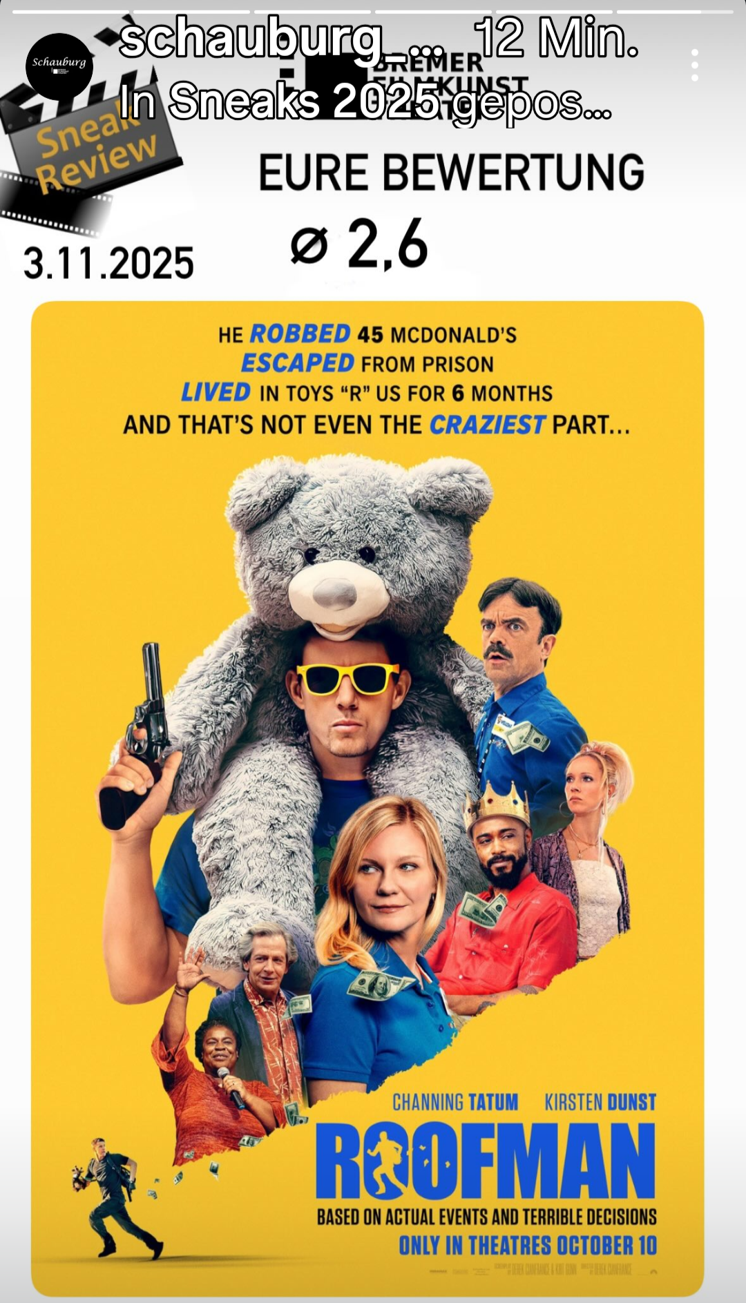 Quelle: Instagram Schauburg Bremen Story screenshot