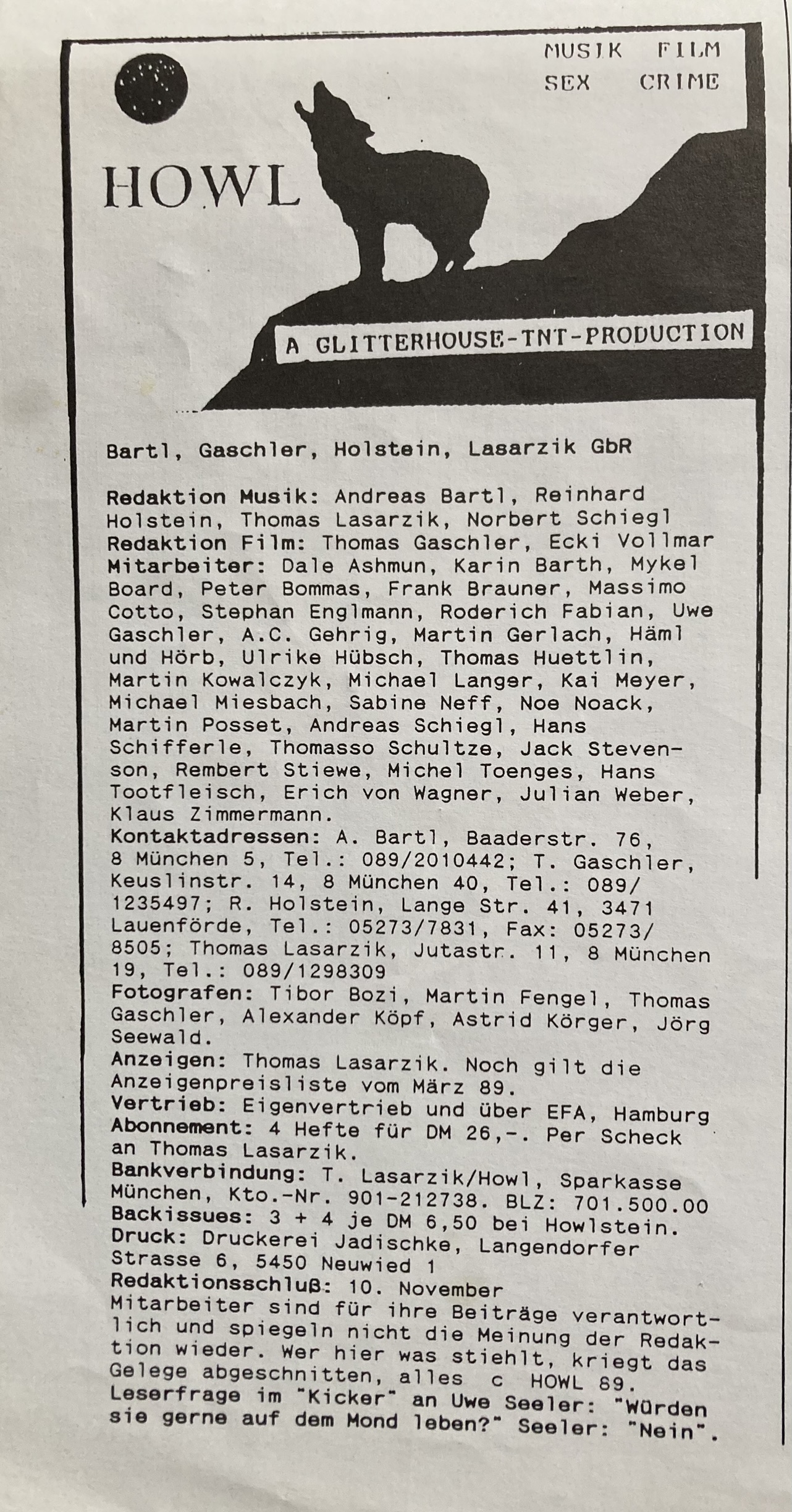 Howl 5 (1989) Impressum.JPEG